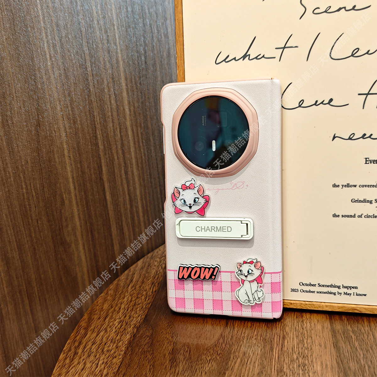 潮喆 适用荣耀v5折叠手机壳v3 新款华为matex6x5x3卡通可爱少女风oppovivo小米三星中轴磁吸铰链全包防摔保护 - 图3