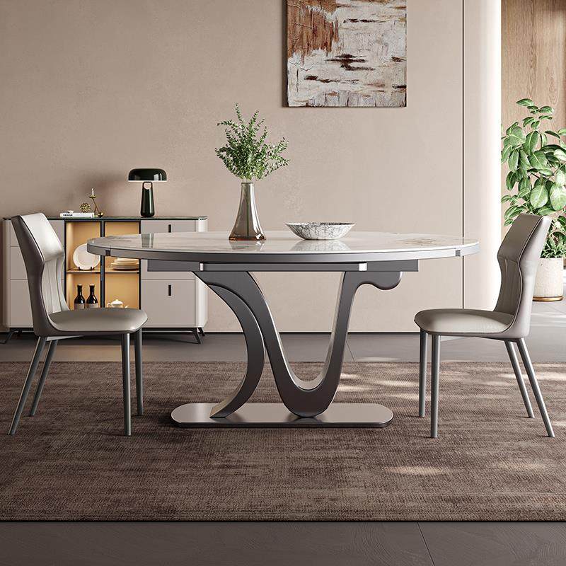 贵宾林氏家具伸缩餐桌方圆两用折叠多功能电磁炉现代圆形岩板圆桌,淘宝优惠券,粉丝福利购,淘宝优惠卷