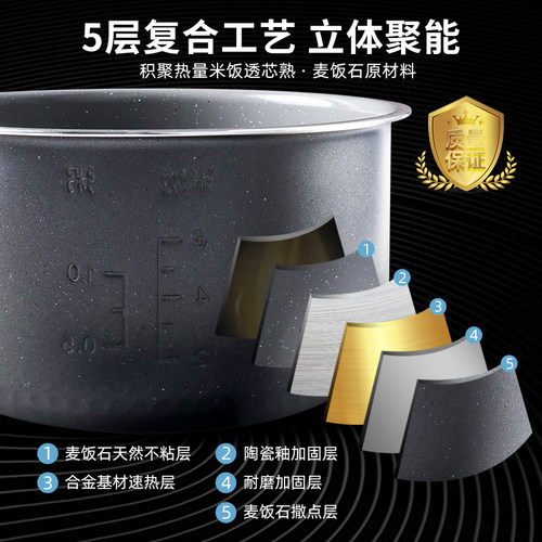 适用于美的电饭煲内胆3L升麦饭石WFS3018/MB-WFS3018Q/FS3073内锅 - 图1