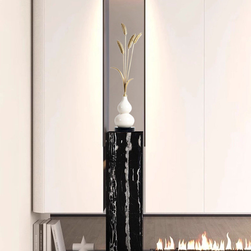 天然大理石底座客厅落地正六边形展示台装饰墩子高端花架边几摆件,淘宝优惠券,粉丝福利购,淘宝优惠卷