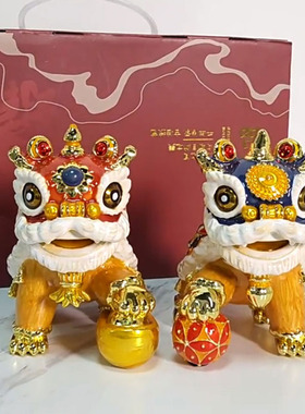 办公室开业礼品中式狮子一对摆件