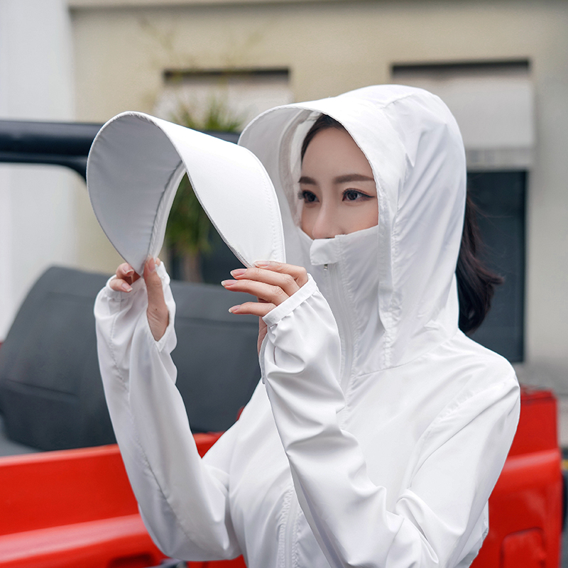 2020夏季新款短款长袖骑车防晒衣 钻沿短外套