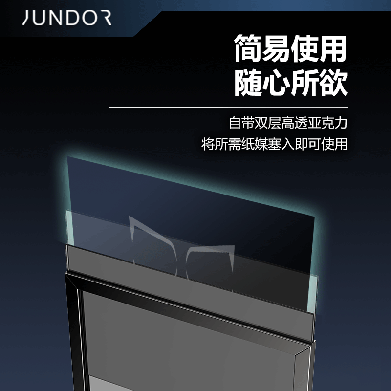 君铎一米线栏杆指示牌机场排队导向牌伸缩带隔离带A3A4广告牌插牌-图0