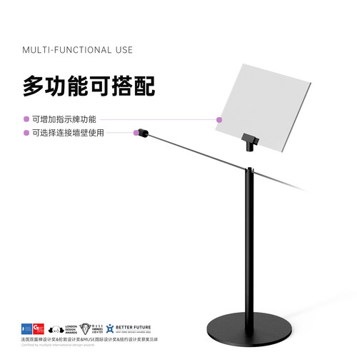 君铎 极简艺术矮拦杆美术围栏柱博物馆50CM一米线展览隔离栏定制 - 图2