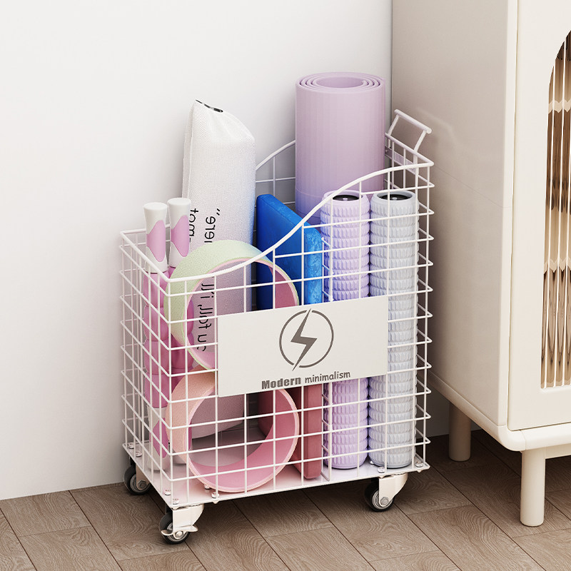 瑜伽垫收纳筐泡沫轴家用运动健身器材收纳小推车多功能移动置物架,淘宝优惠券,粉丝福利购,淘宝优惠卷