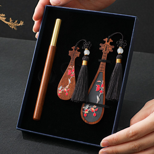 文创礼物中国风红木乐器商务礼品书签U盘高档精致礼盒定制刻字 - 图2