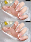 Белый гель-лак, наклейки для ногтей для ногтей, водостойкие накладные ногти, французский стиль, 3D, готовый продукт