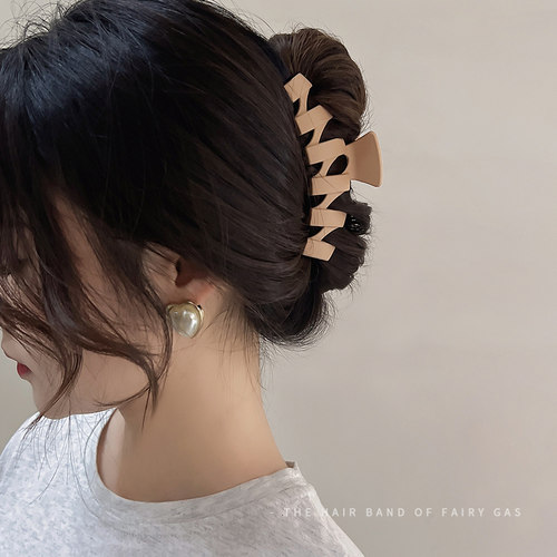 花朵抓夹女盘发鲨鱼夹韩国发夹气质头饰后脑勺发饰高级感发抓夹 - 图1