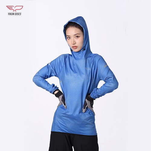 Yikun翼鲲飞盘长袖连帽运动服去野场上服专业团队运动全彩 - 图1
