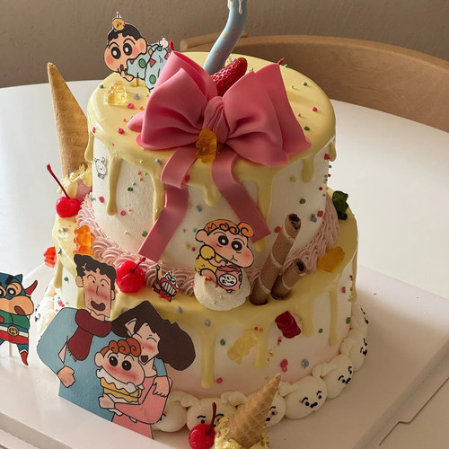 蜡笔小新一家人蛋糕装饰摆件卡通动漫爸爸妈妈生日甜品烘焙插件 - 图3