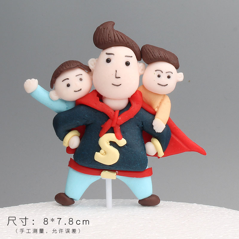 父亲节快乐超人老爸钱币符号美金巧克力翻糖石膏硅胶模具烘焙插件