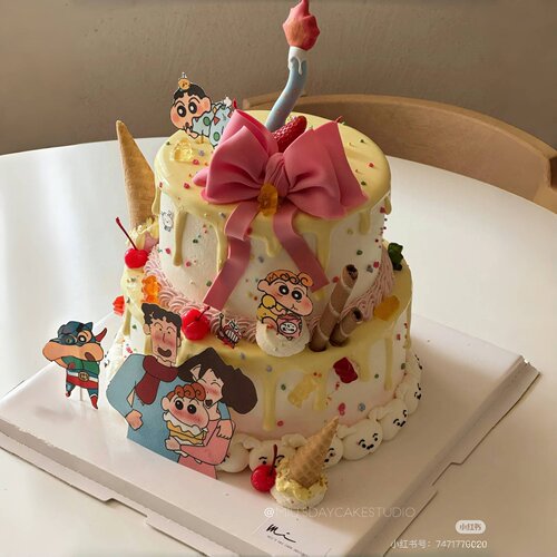 蜡笔小新一家人蛋糕装饰摆件卡通动漫爸爸妈妈生日甜品烘焙插件 - 图1