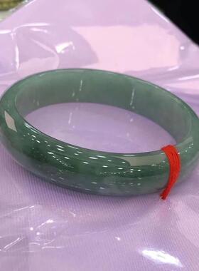 缅甸翡翠手镯飘花油青冰种