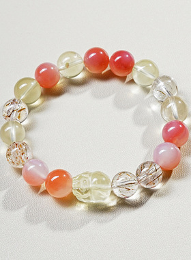 新款天然水晶多宝手串女时尚轻奢风黑金超玛瑙招财貔貅高级感手链