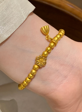 六相花莲蓬钛钢手链女新中式国风