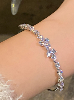 麦穗蝴蝶满钻手镯女优雅百搭