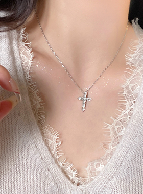 满钻十字架项链女轻奢百搭显贵气