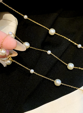 满天星珍珠流苏项链女温柔氛围感