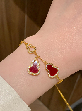 仿白贝母六福葫芦手链女