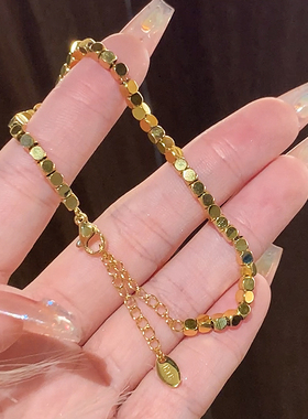 碎银子手链女钛钢手链洗澡不用摘