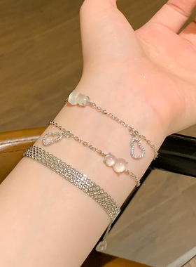 铜镀银蕾丝表带手链女极简INS风