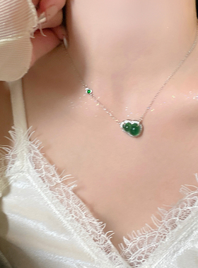 仙葫侧挂绿葫芦项链女新中式国风