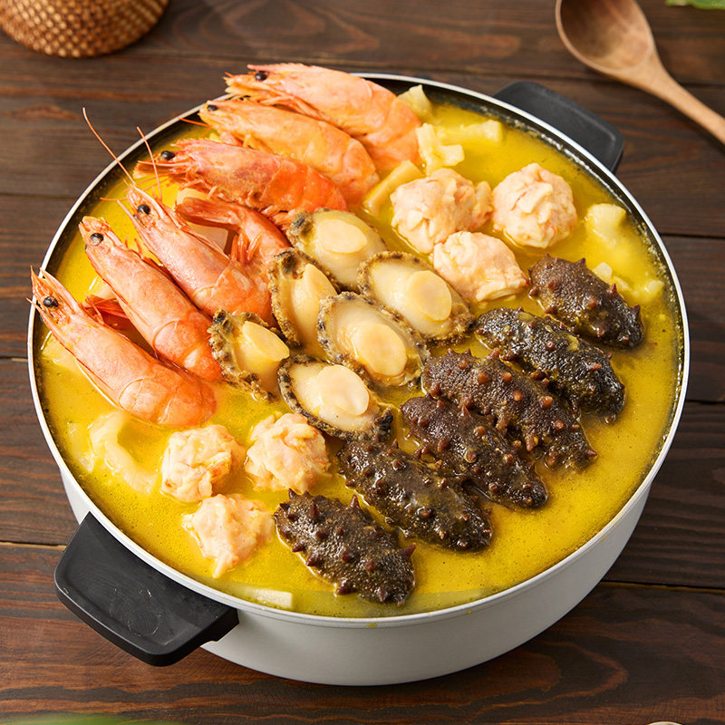 张奶奶海参红红火火6参6鲍海鲜大盆菜鲍鱼龙虾团圆菜春节年货礼盒