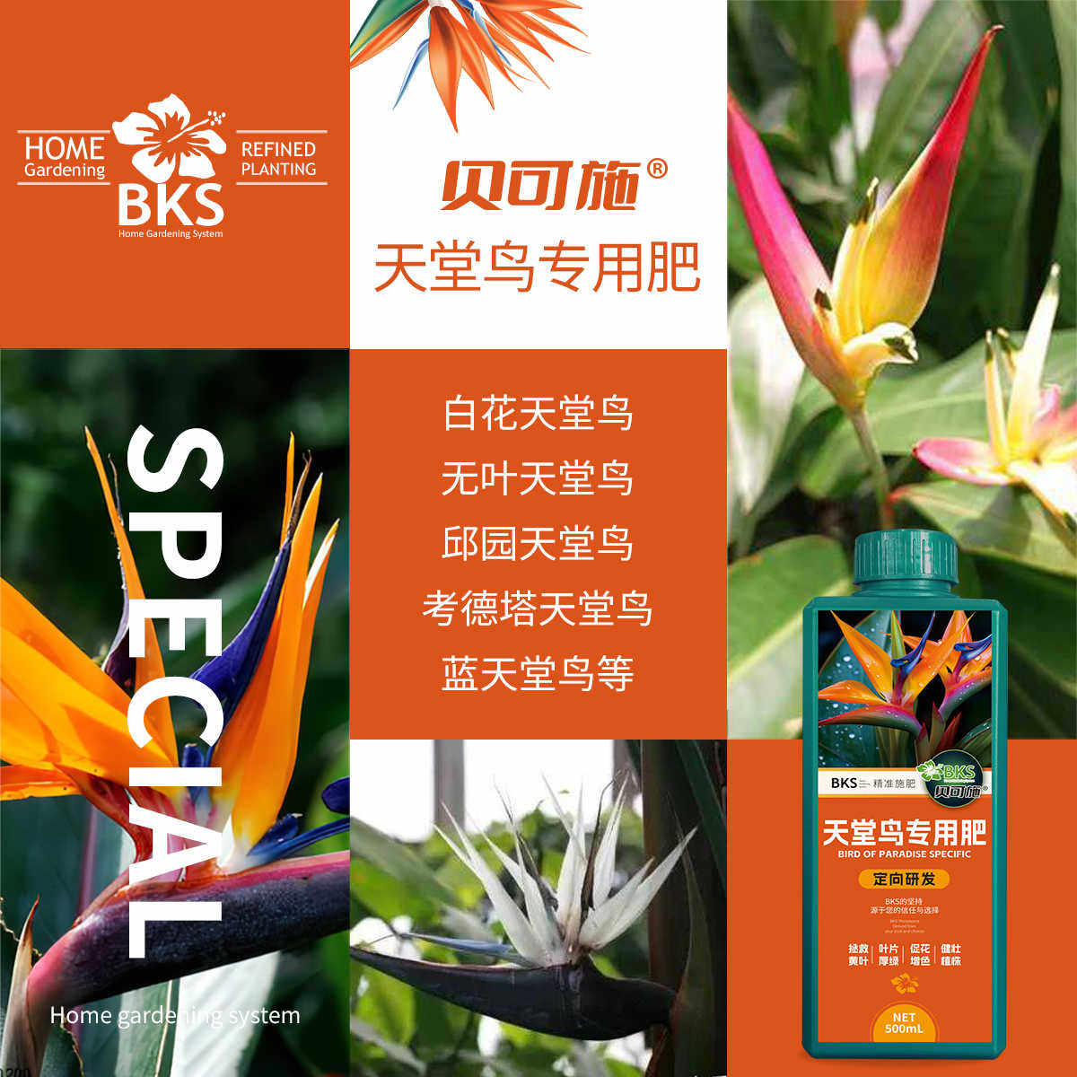 贝可施天堂鸟专用肥营养液肥料延花期防黄叶促开花催花绿叶,淘宝优惠券,粉丝福利购,淘宝优惠卷