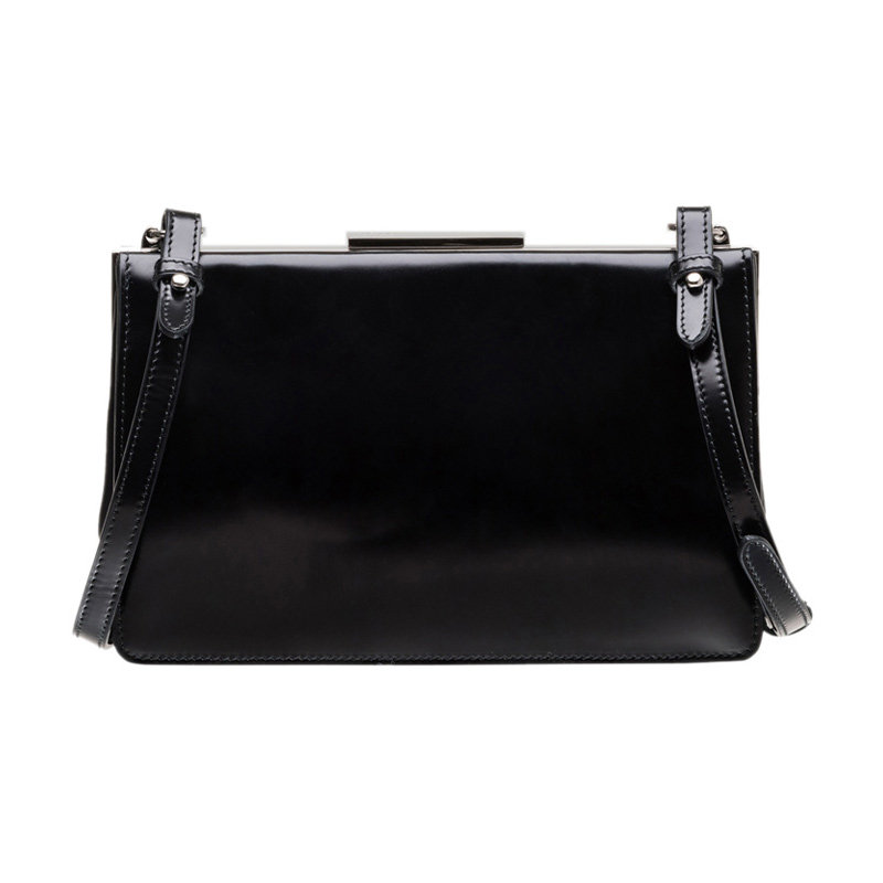 prada女士黑色复古金属链条斜跨包 联采海外女士包袋