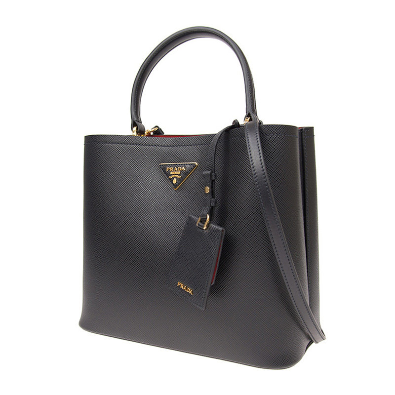 prada女士牛皮logo饰百搭斜跨包 联采海外女士包袋