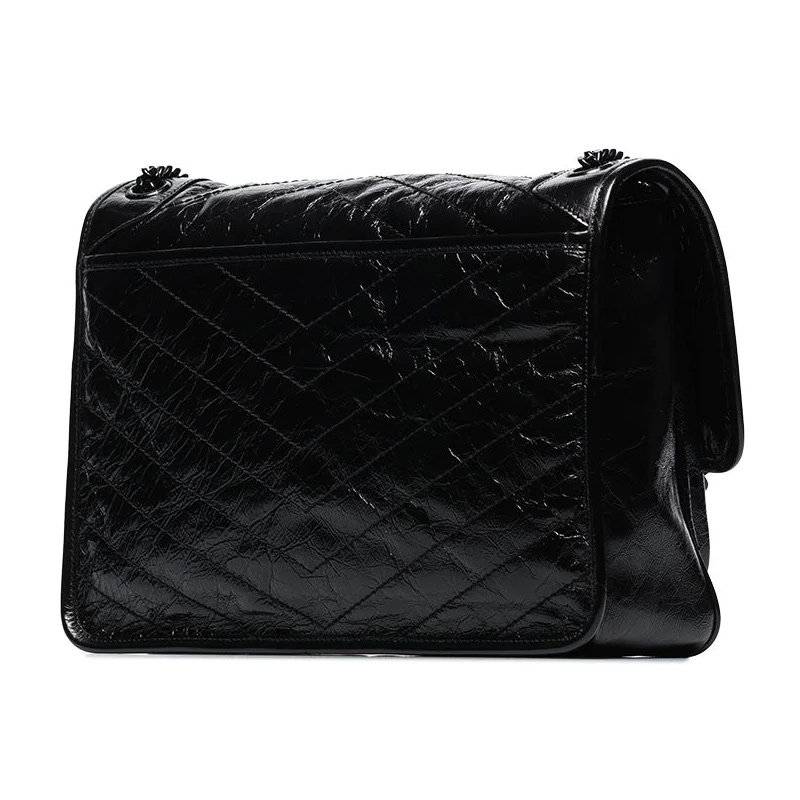 圣罗兰女士黑色字母logo图案链条包 联采海外女士包袋