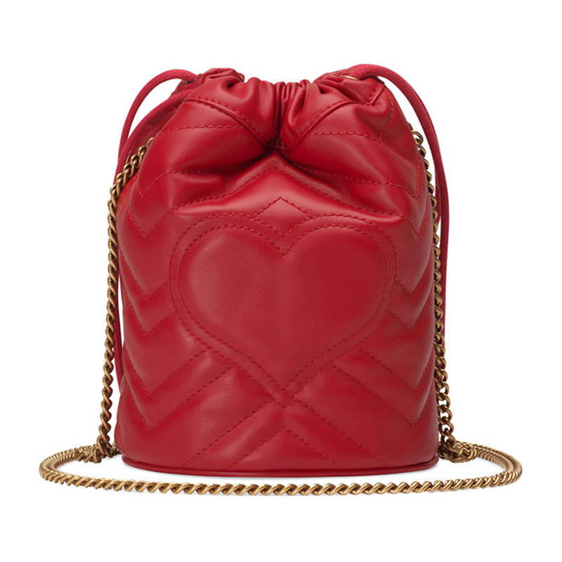 gucci女士红色ggmarmont水桶包 联采海外女士包袋