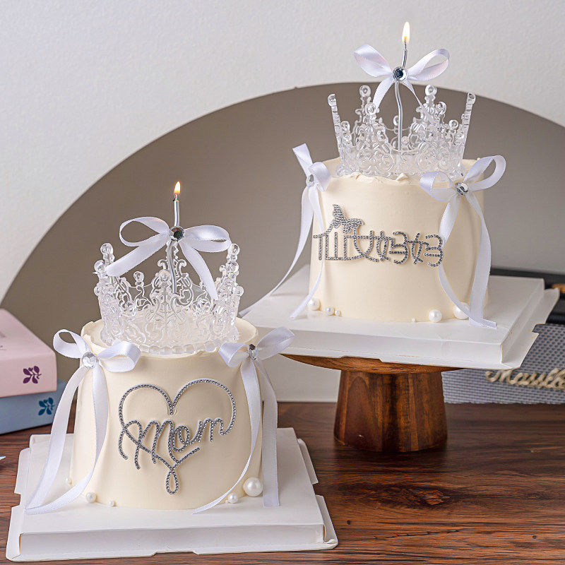 2025母亲节快乐水晶皇冠蛋糕摆件装饰丝带蝴蝶结水钻仙女妈妈插牌,淘宝优惠券,粉丝福利购,淘宝优惠卷