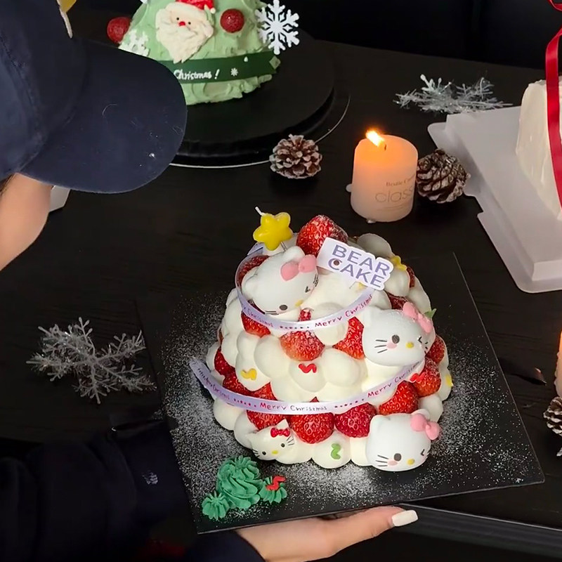 2025圣诞节kt猫许愿树蛋糕装饰网红草莓蝴蝶结摆件烘焙装扮插件,淘宝优惠券,粉丝福利购,淘宝优惠卷