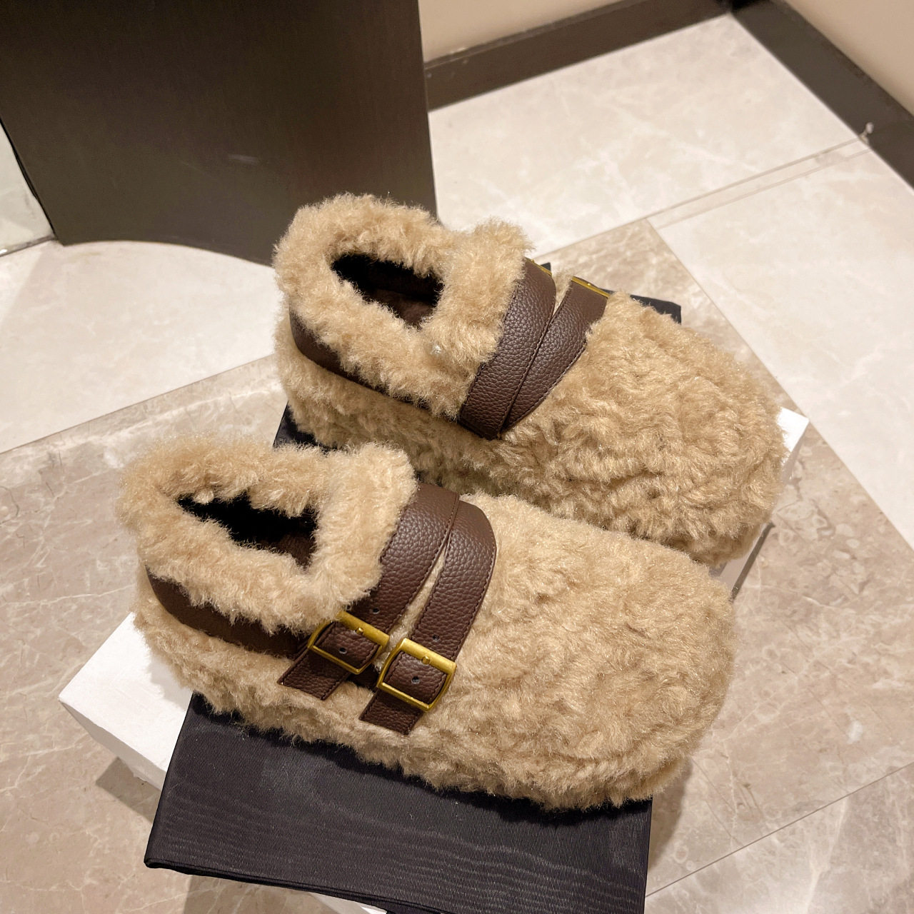 2026厚底增高毛毛鞋女外穿冬季新款时尚百搭一脚蹬豆豆鞋加绒棉鞋,淘宝优惠券,粉丝福利购,淘宝优惠卷