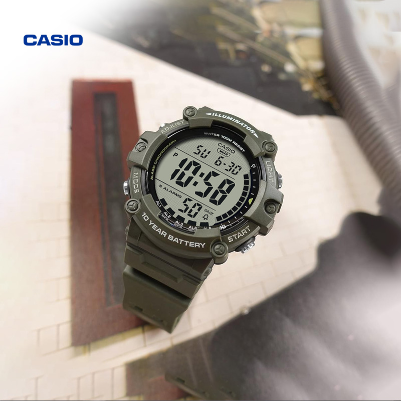 casio男士大屏数显运动款石英表 casio钟华海外日韩腕表