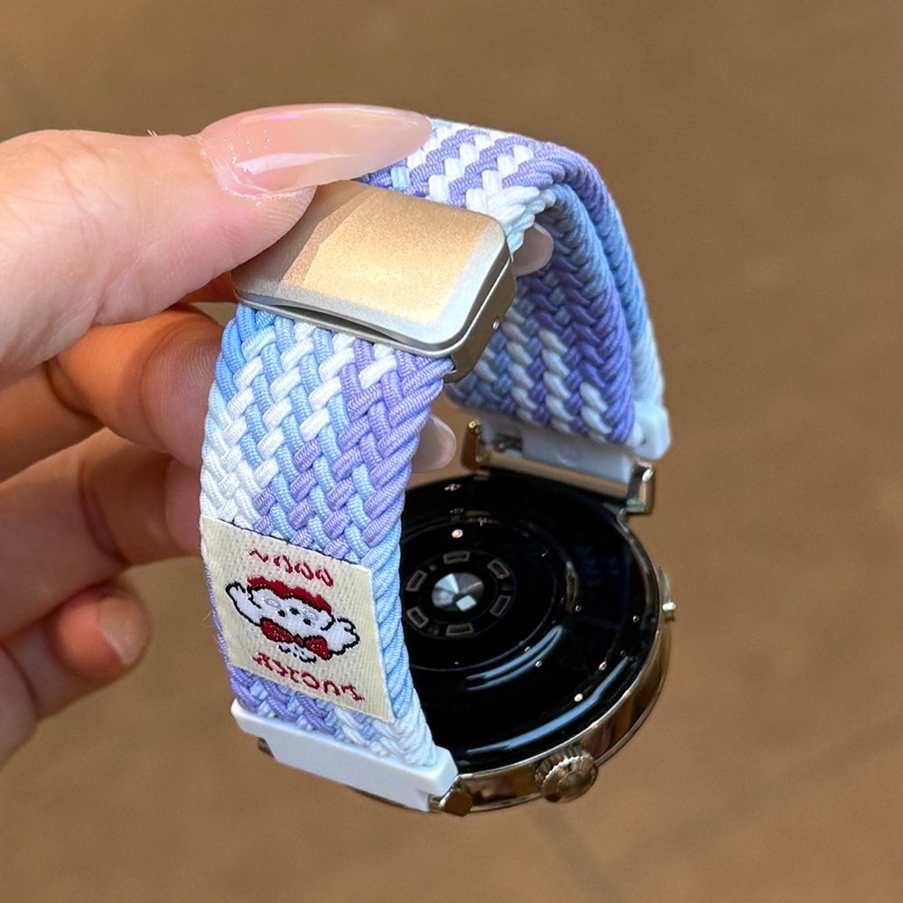 适用vivoWatch5表带iqoowatch3卷毛狗编织磁吸扣VIVO GT2运动表带 - 图0