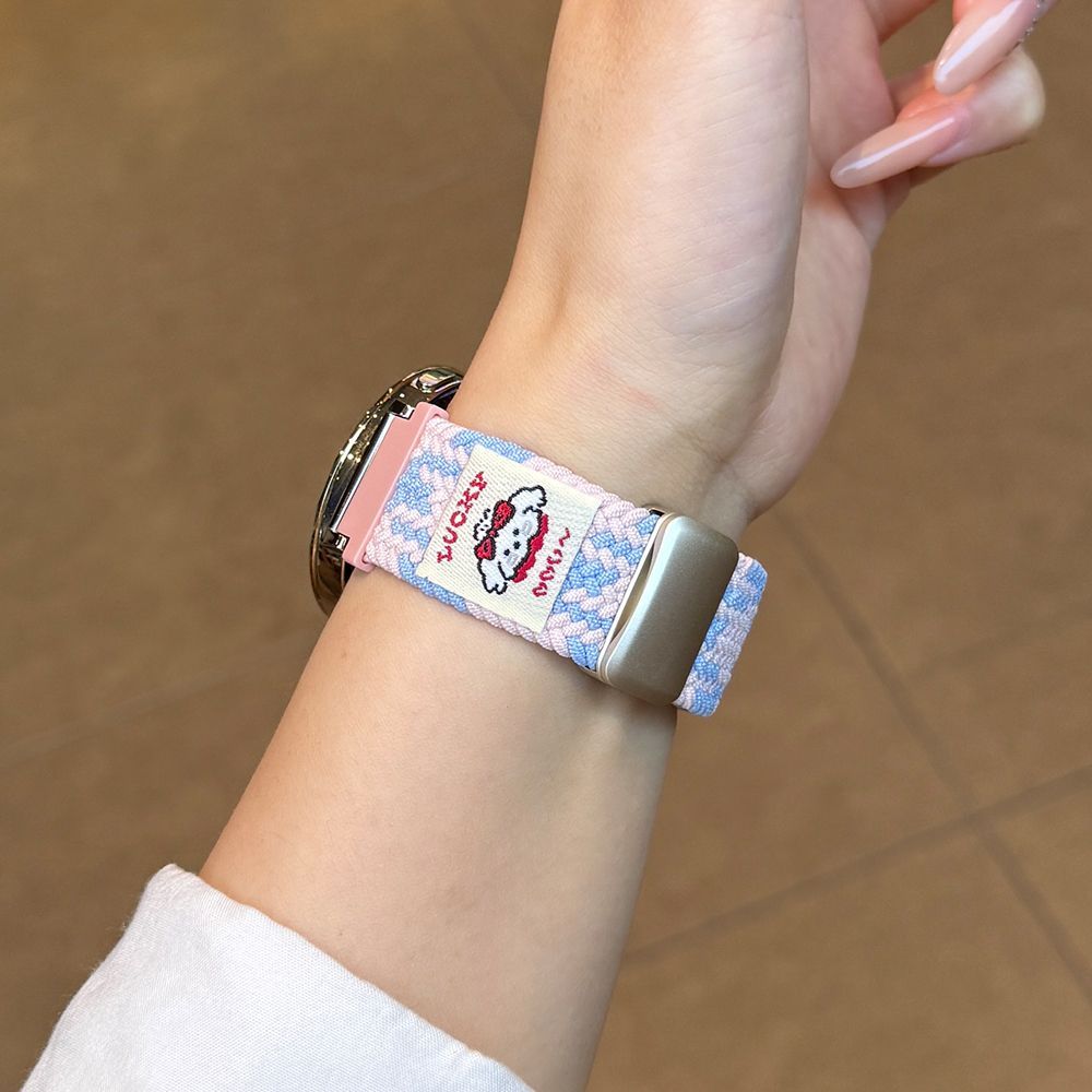 适用vivoWatch5表带iqoowatch3卷毛狗编织磁吸扣VIVO GT2运动表带 - 图3