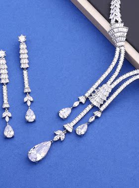 Hera女项链绿锆超闪防过敏不掉色