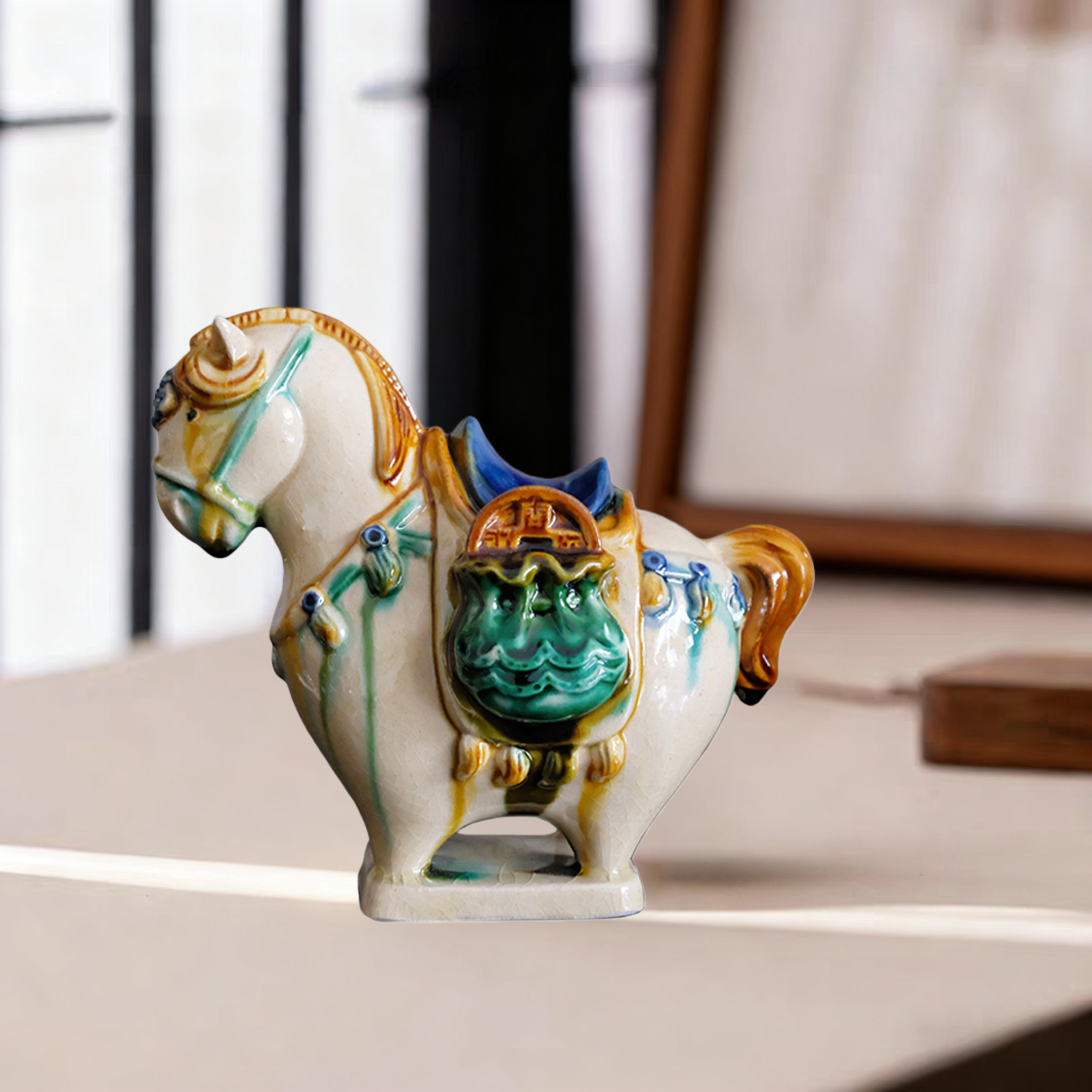 【现货】河南博物院唐三彩马盲盒手办陶瓷马客厅摆件文创国潮礼物