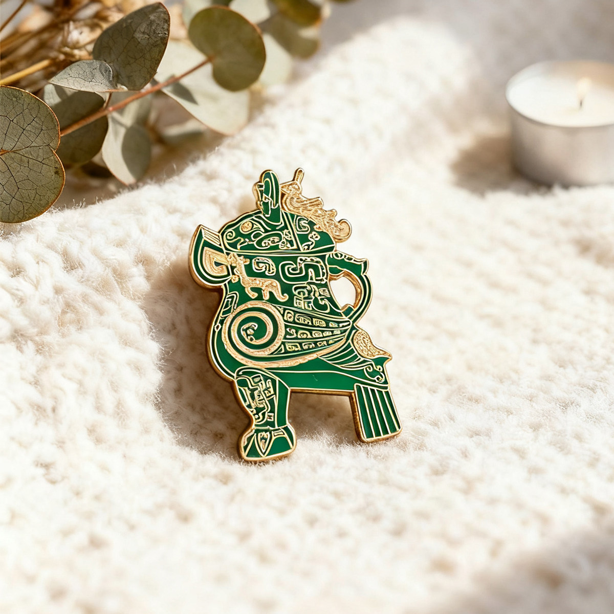 河南博物院妇好鸮尊镇院之宝金属冰箱贴文创纪念品古风装创意饰贴