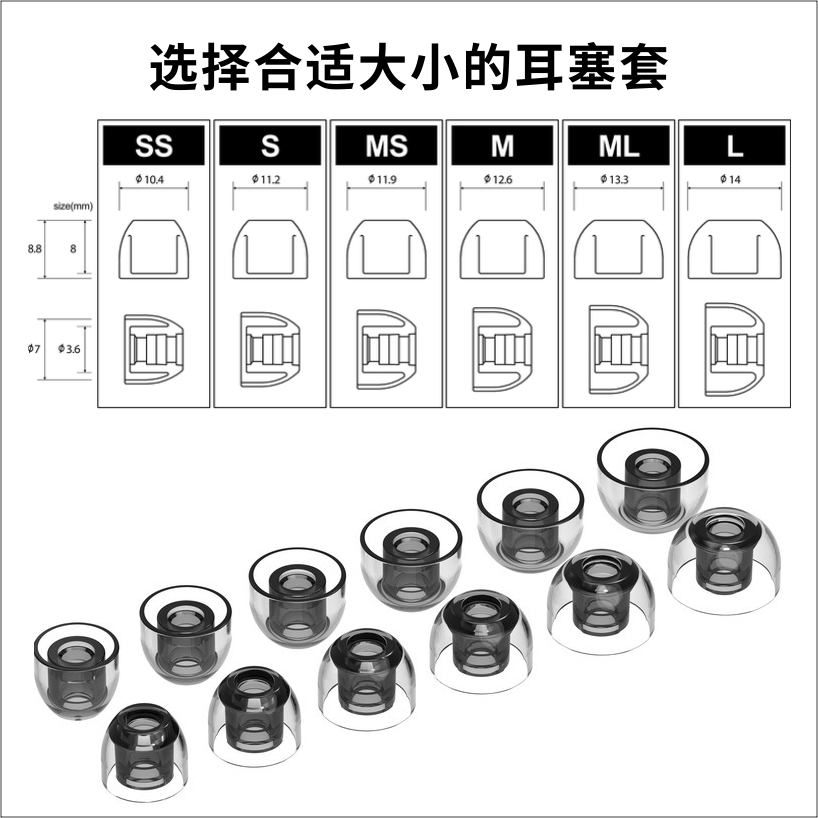 韩国AZLA耳套SednaEarfit硅胶耳塞套Xelastec热塑TPE入耳式耳机套耳帽防滑适用于森海塞尔ie80s天使吉米HANA-图1