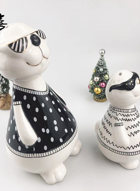 陶瓷摆件墨镜海豹海狮