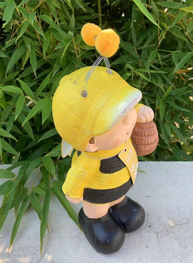 摆件红陶户外园艺室外庭院蜜蜂男孩动物卡通出口外贸美式种花多肉