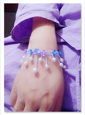 古装汉服贝珠额饰软璎珞编织项链