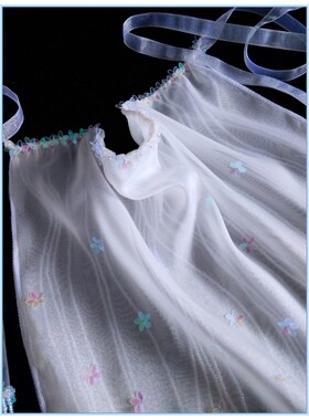 米珠流苏雪纺古风四季女面纱