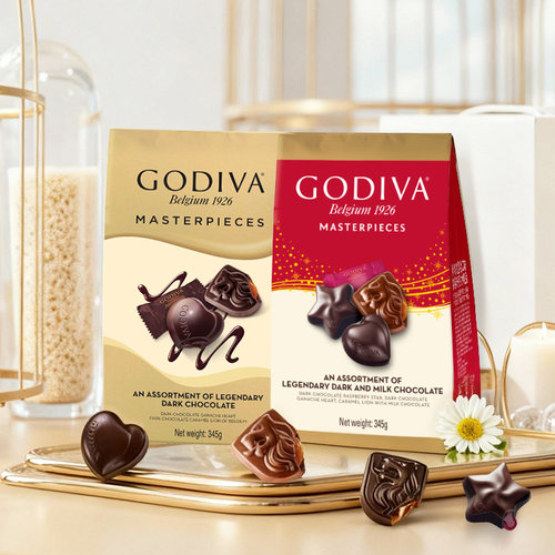 GODIVA歌帝梵经典大师混合口味夹心黑巧克力345g儿童零食生日礼物 - 图0