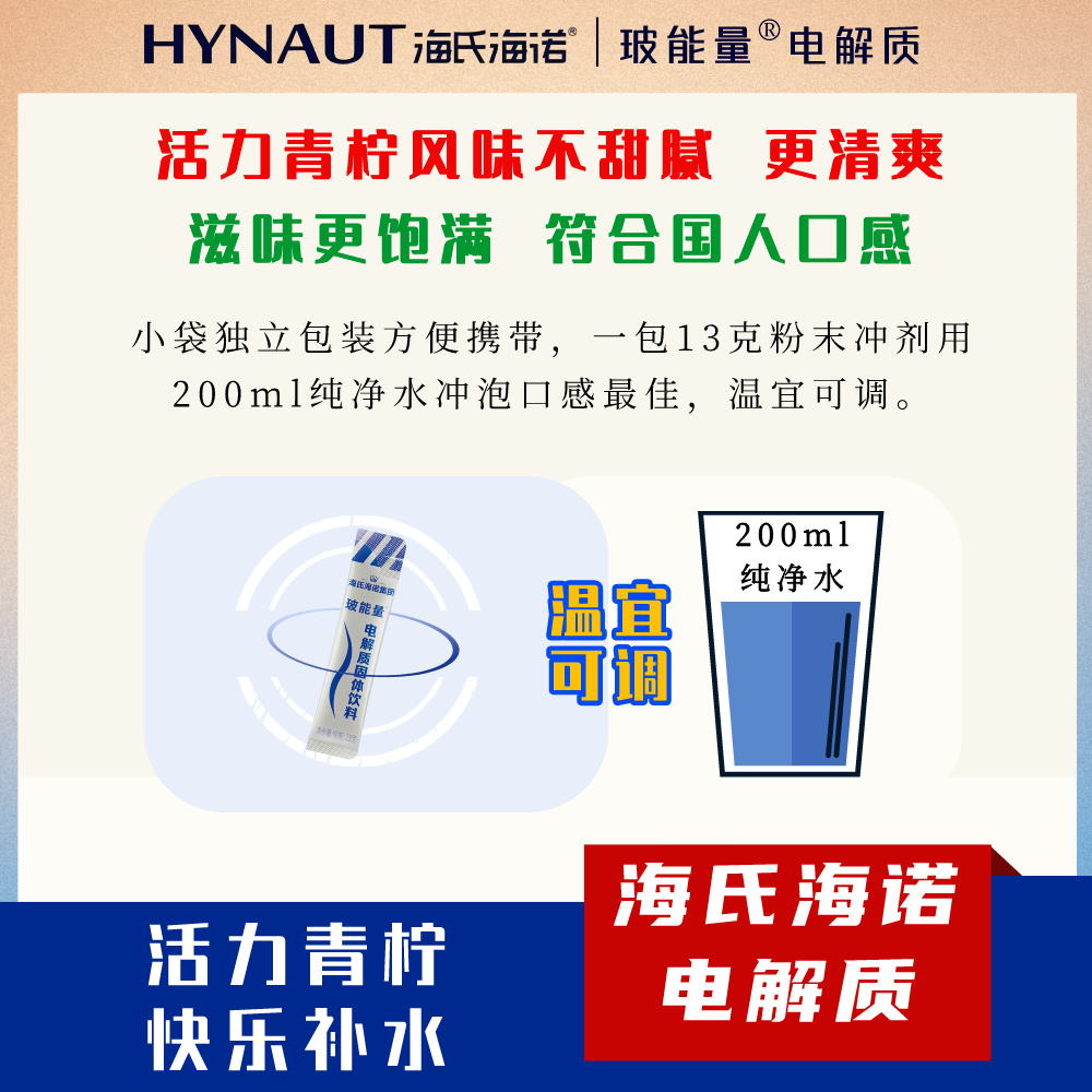 海氏海诺玻能量电解质粉末冲剂运动健身饮料补充维生素3盒24包-图2