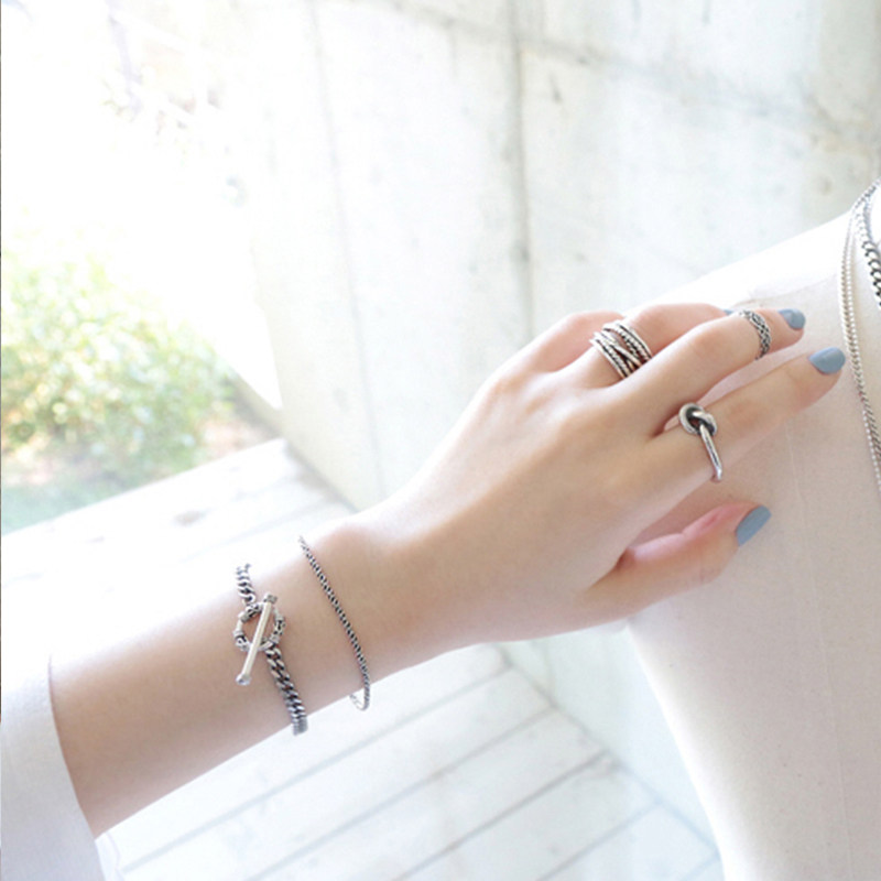 S925银链条手链女个性气质小众纯银T扣银饰手链,淘宝优惠券,粉丝福利购,淘宝优惠卷