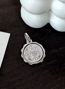 s925银圆牌可旋转金刚杵吊坠